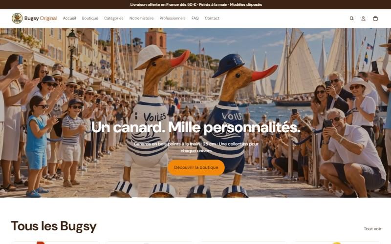 Page d'accueil de la boutique Bugsy Original